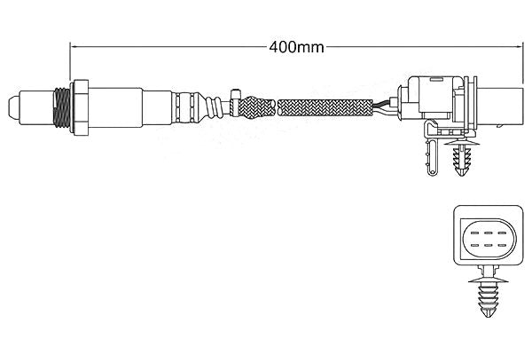 Pre-cat o2 sensor for bmw x5 3.0d e70 e70 03/2007~10/2008 400mm type (check)