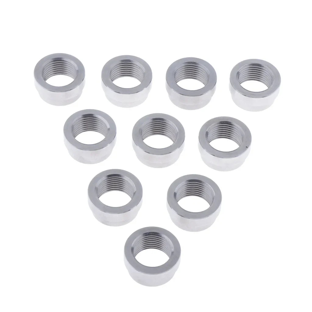 10 Pcs M18x1.5 O2 Oxygen Sensor Stainless Steel Iron Weld On Bung Plug Stepped Nut Cap Kit For Lambda Sensor Oxygen Sensor
