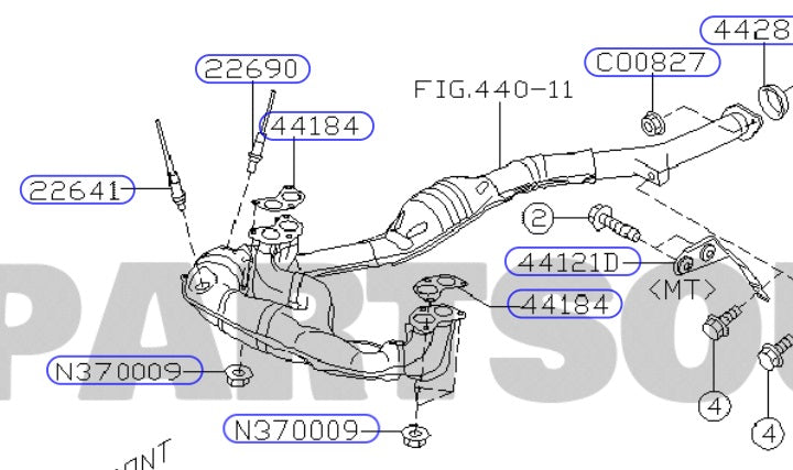 O2 sensor kit for subaru forester sg ej253 2.5 non-turbo 3/2005 - 2007