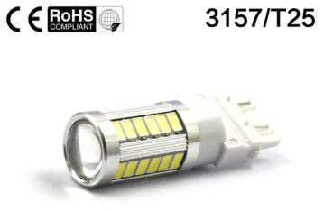 2 x 3157 12V P27/7W Bright CREE RED SMD LED STOP Brake Light Bulb Dual Brightnes