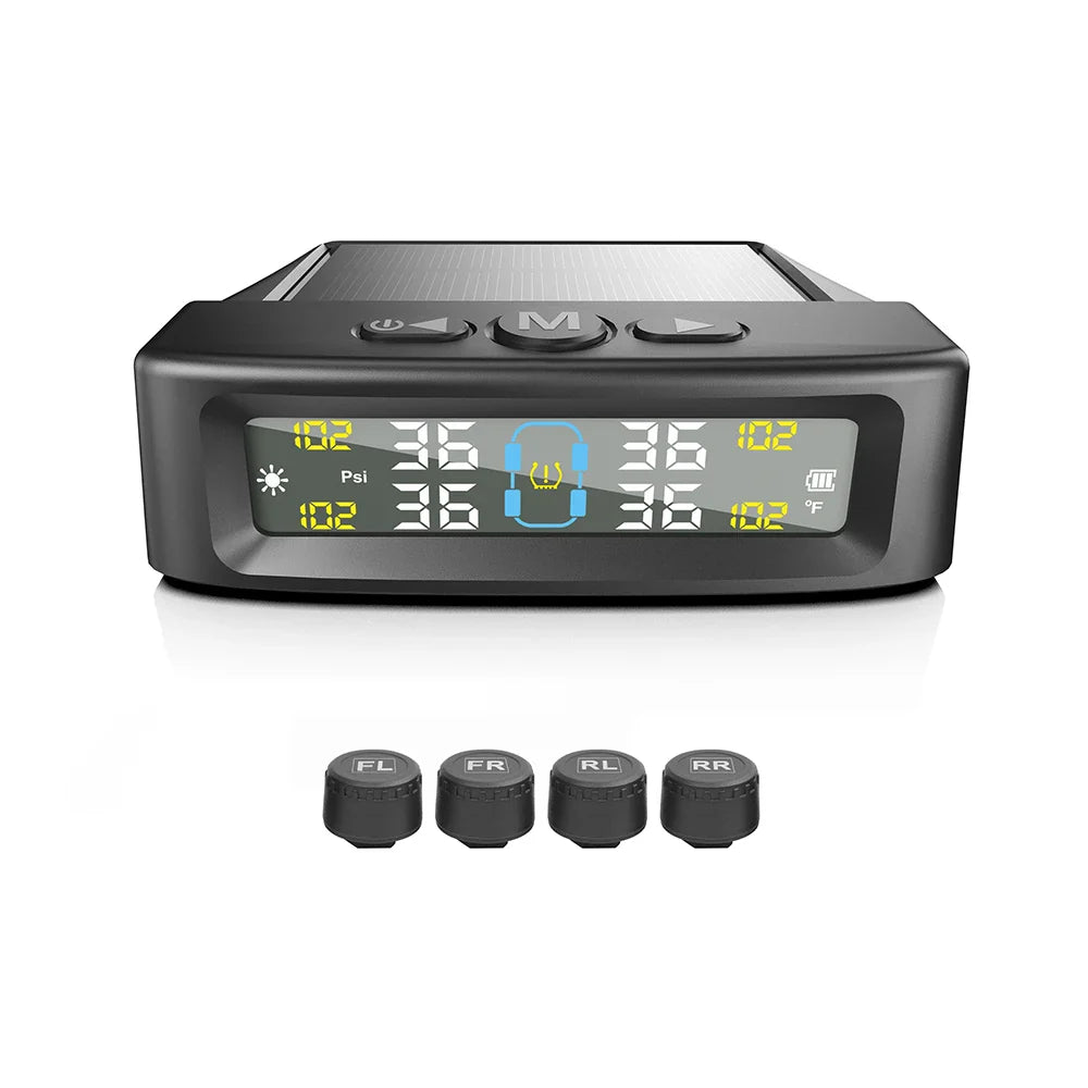 Tire Pressure Monitoring Tire Temperature Monitoring Automatic Safety Alarm System Solar Power Truck RV TPMS 6 Sensor