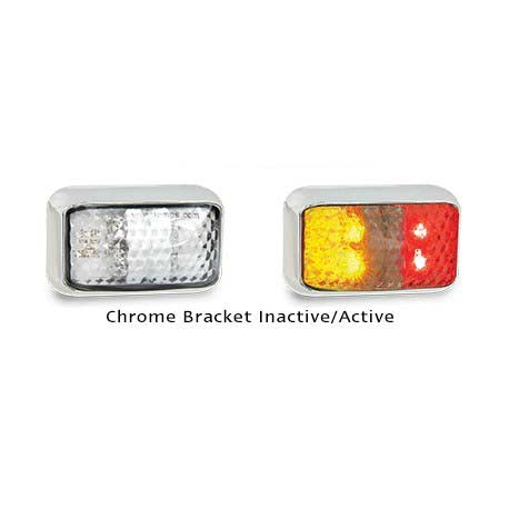 LED Autolamps 35CARM 12-24 Volt Chrome Bracket Side Marker Lamp