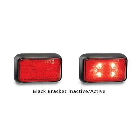 LED Autolamps 35RM 12-24 Volt Rear End Outline Black Bracket Marker Lamp
