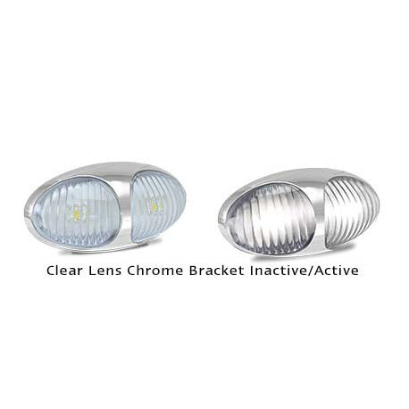 LED Autolamps 37CCWM2P 12-24 Volt Front End Outline Clear Chrome Bracket Marker