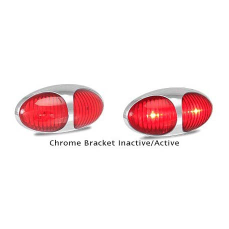 LED Autolamps 37CRMB2P 12-24 Volt Rear End Outline Chrome Bracket Marker Lamp