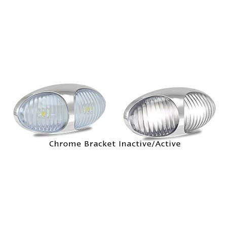 LED Autolamps 37CWMB2P 12-24 Volt Front End Outline Chrome Bracket Marker Lamp