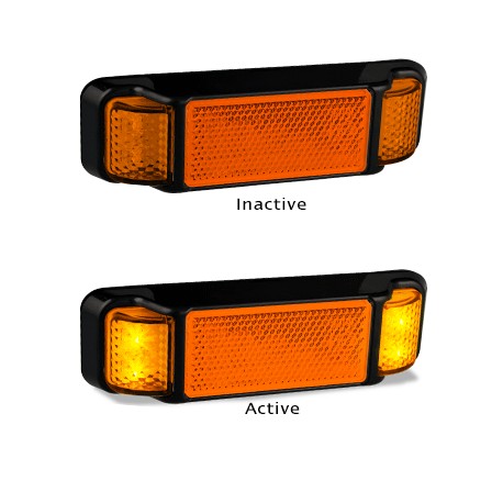 LED Autolamps 38AM 12-24 Volt Side Direction Indicator Marker Lamp with Reflex R