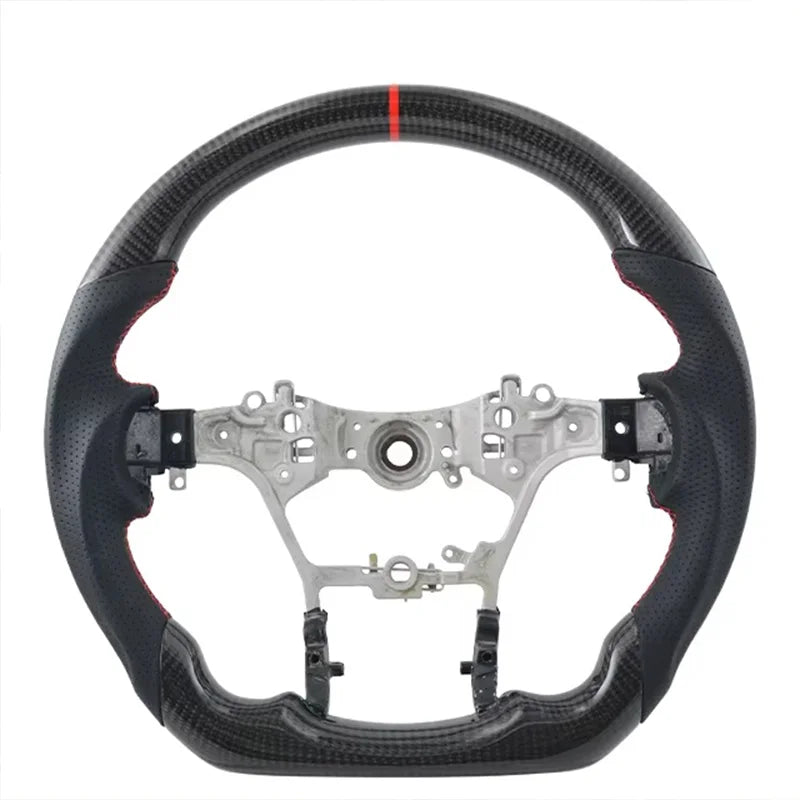 Real Carbon Fiber Steering Wheel Preforated Leather For Subaru WRX/STI LEVORG Series 2015 2016 2017 2018 2019 2020 2021 2022