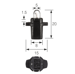 47724 Narva 12 Volt Dash Panel Globe Black - box of 10
