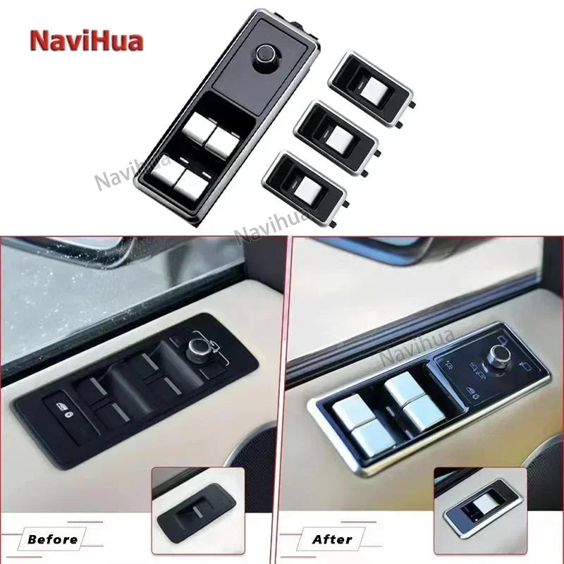 Car Upgrade For Range Rover Vogue L405 2013-2017 For Sport L494 2014-2017 Steering Wheel Electric Window Switch  Touch Buttons