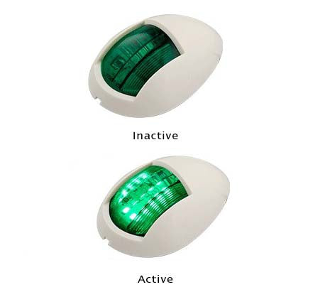 LED Autolamps 52WG 12-24 Volt White Base Starboard Navigation Lamp