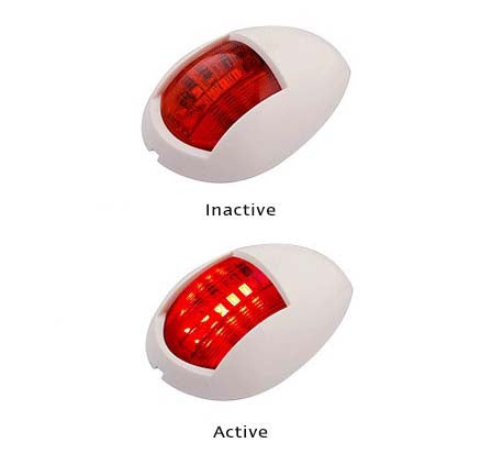 LED Autolamps 52WR 12-24 Volt White Base Portside Navigation Lamp