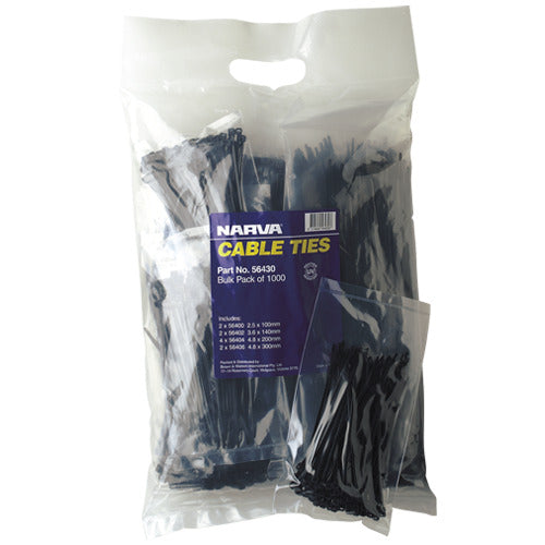Narva CABLE TIE BULK ASSORTED (1000 pack) 56430
