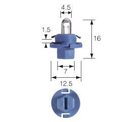 47738 Narva 12 Volt Dash Panel Globe Light Blue