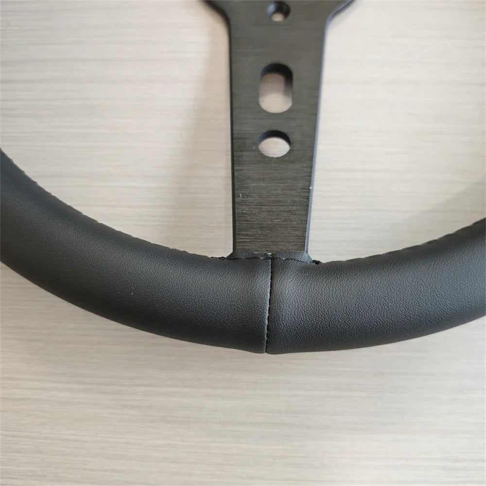 Tiypeor Car Sport Racing Microfiber Universal 350MM Steering Wheel