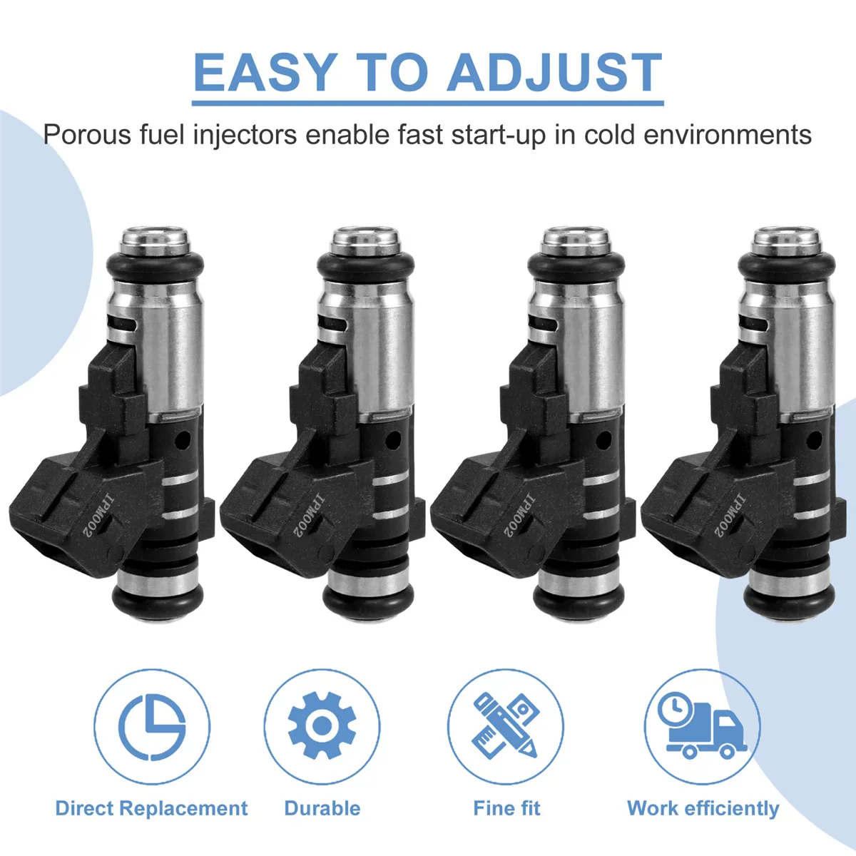 4Pcs New Petrol Fuel Injector for Citroen Berlingo C2 C3 Peugeot 206 Partner 1.1 IPM002,1984.C9,0280158057