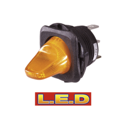 60270BL Narva Duckbill Off / On Plastic Toggle Switch with Amber L.E.D