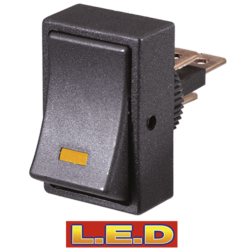 62005BL Narva Off / On Standard Rocker Switch with Amber L.E.D