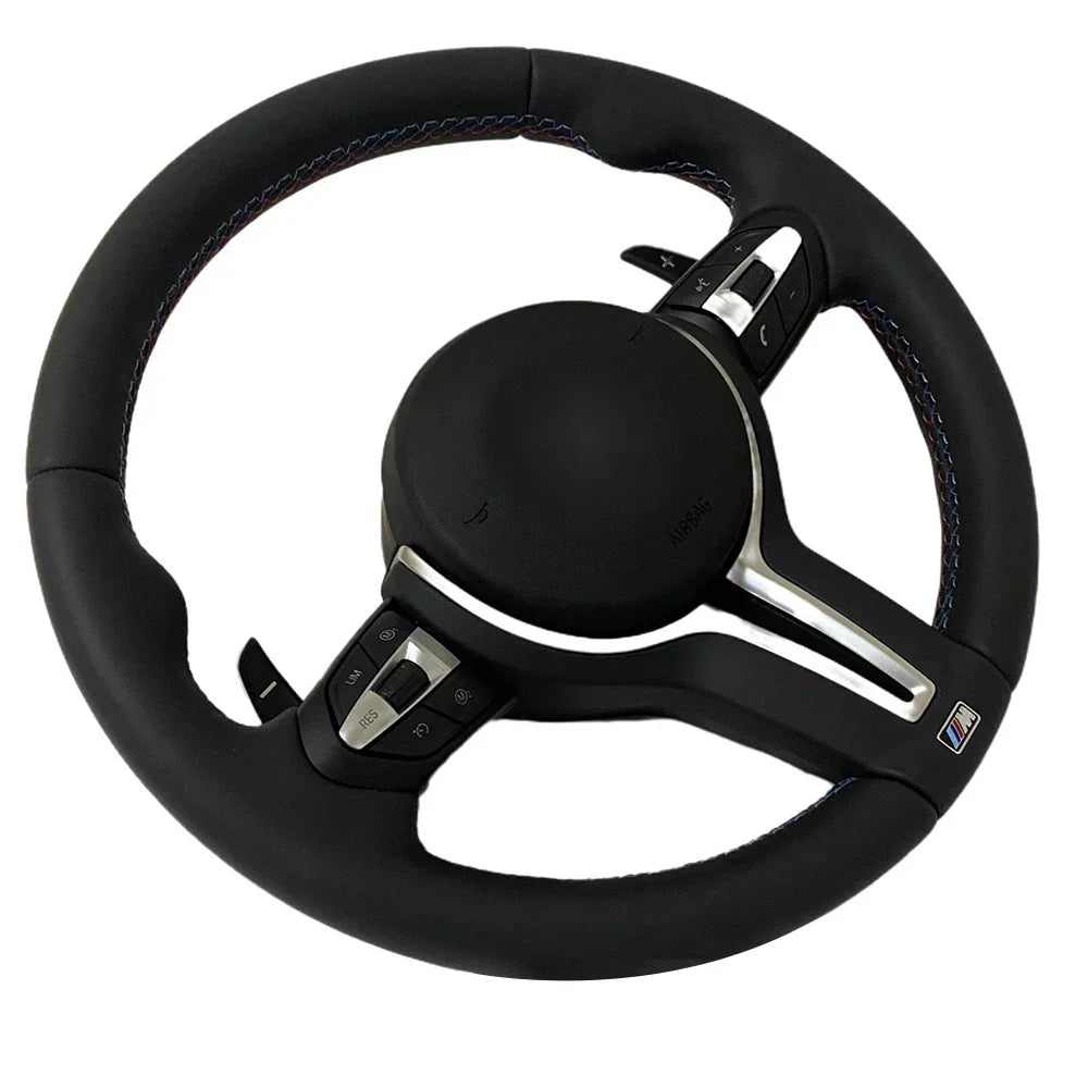 For BMW M3 M6 E F-chassis Models NAPA Leather Steering wheel  Hand Sewn Tricolor Thread Steering wheels Car Accessories