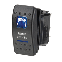 63146BL Narva 12 Volt Illuminated Off / On Sealed Rocker Switch with Roof Lights