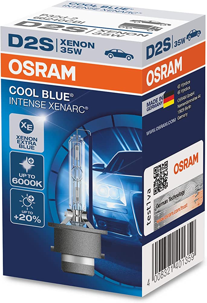 OSRAM 66240CBI XENARC COOL BLUE INTENSE D2S HID xenon arc tubes, discharge lamp, 66240CBI
