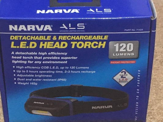 Narva 71424 Rechargeable L.E.D Head Lamp 120 Lumen