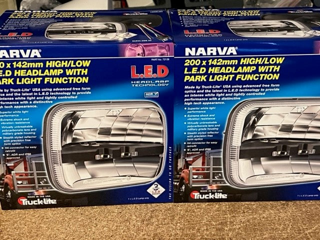 2 x NARVA LED HEADLAMP INSERT WITH PARK FUNCTION TRUCK REPLACMENT 72126 GENUINE