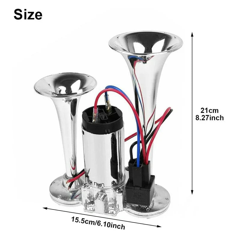 Car Acesssories Dual Trumpets Super Loud Car Electric Horn Speaker 600DB 12V Low Current High Decibel For Cars Boats And Truck