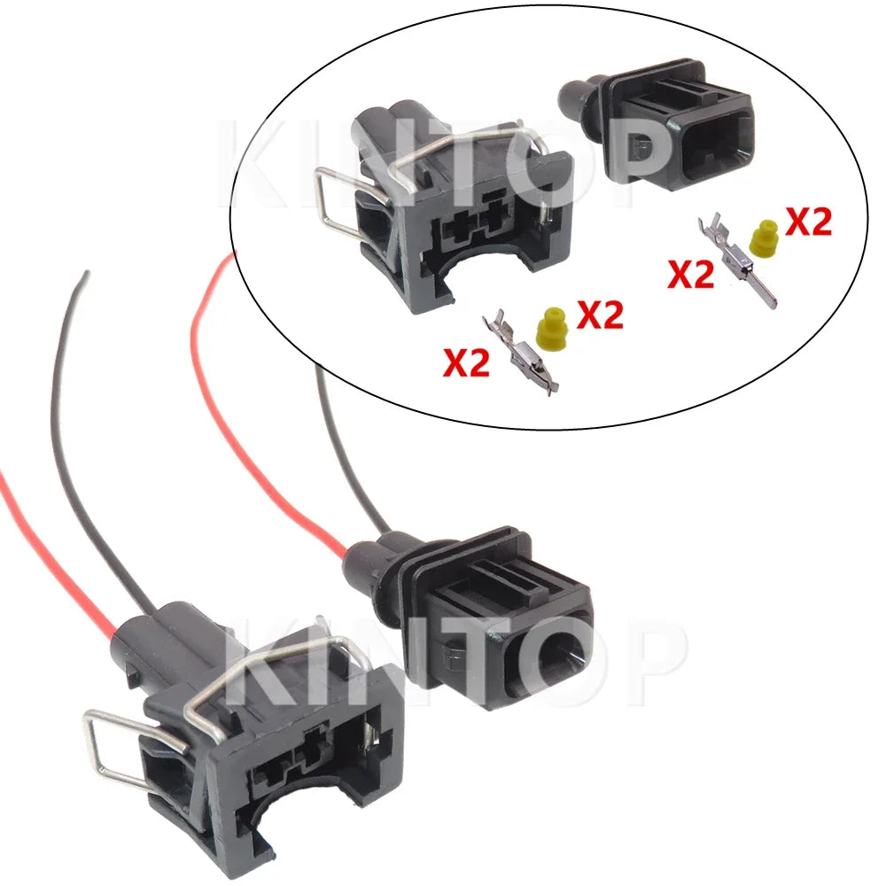 1 Set 2 Pin 037 906 240 829441-1 037906240 106462-1 EV1 Fuel Injector Nozzle Sealed Connector AC Assembly Plastic Housing Plug