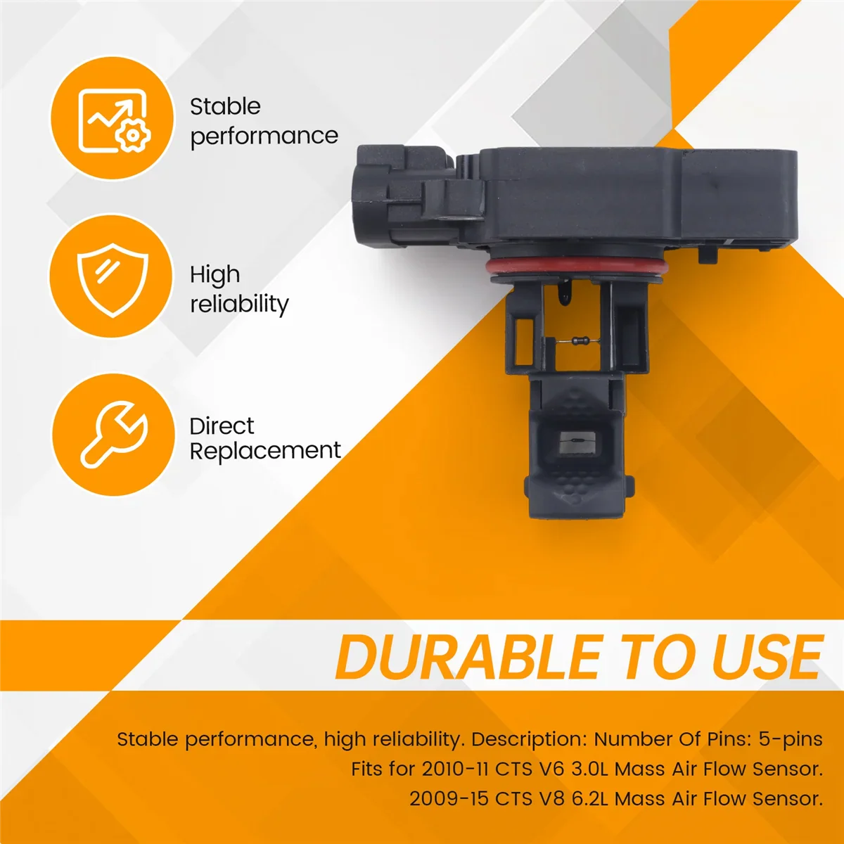 Mass Air Flow Sensor Meter MAF Sensor for Chevy Avalanche Cadillac CTS Escalade 2009-2012 23256991 10393948