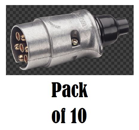10 x 82161 Narva 7 Pin Large Round Metal Trailer Plugs