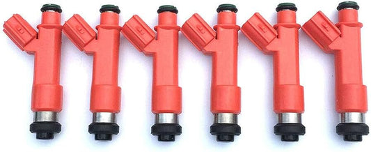 6x Aisin 850cc Top Feed Red High Impedance Fuel Injectors
