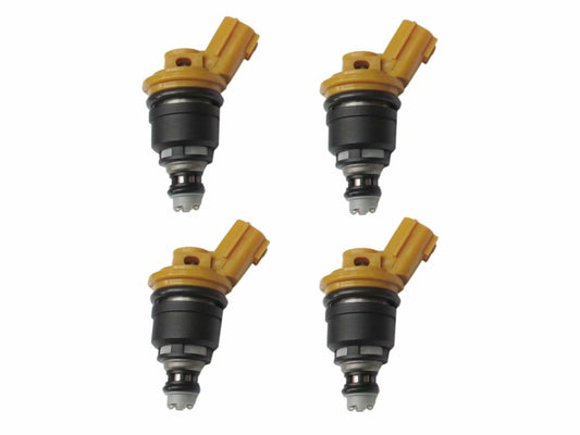 4x 555cc Yellow Top Side Feed Injectors for 1999-2000 GC8 WRX & STi EJ20