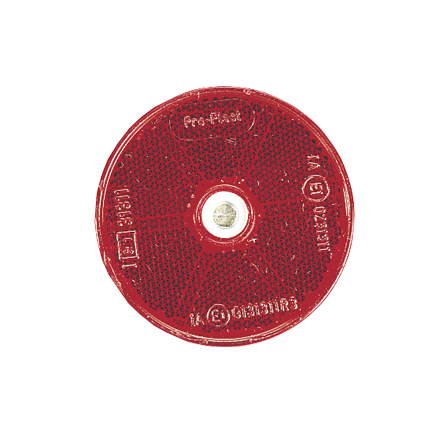 84012BL Narva Red Retro Reflector 60mm Diameter with Central Fixing Hole