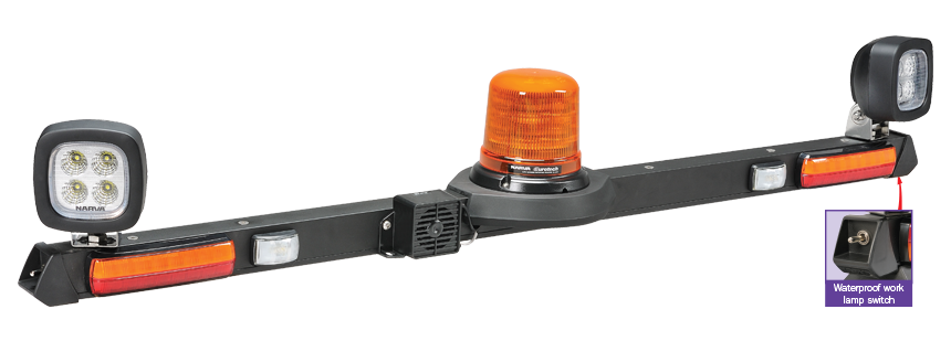 85073 Narva 12/24 Volt Eurotech Mine Bar - 1.2m with L.E.D Work Lamps Flood Beam