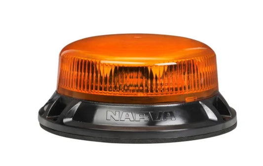 Narva 9-33 VOLT LOW PROFILE EUROTECH II LED STROBE/ROTATOR (AMBER), FLANGE BASE 85251A