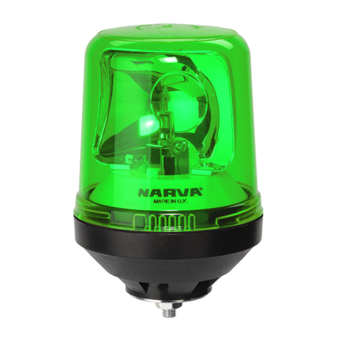 85652G Narva 12/24 Volt Optimax Rotating Beacon Green Single Bolt Mount