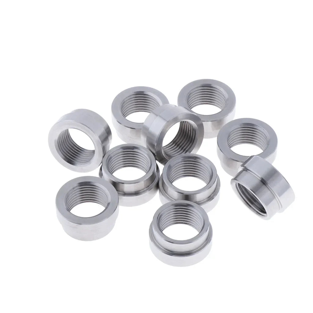 10 Pcs M18x1.5 O2 Oxygen Sensor Stainless Steel Iron Weld On Bung Plug Stepped Nut Cap Kit For Lambda Sensor Oxygen Sensor