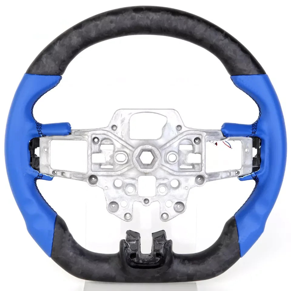 Fancy Real Forged Carbon Fiber Steering Wheel Fit For Ford Mustang 2015-2017 Mustang 2018-2023 LED Racing