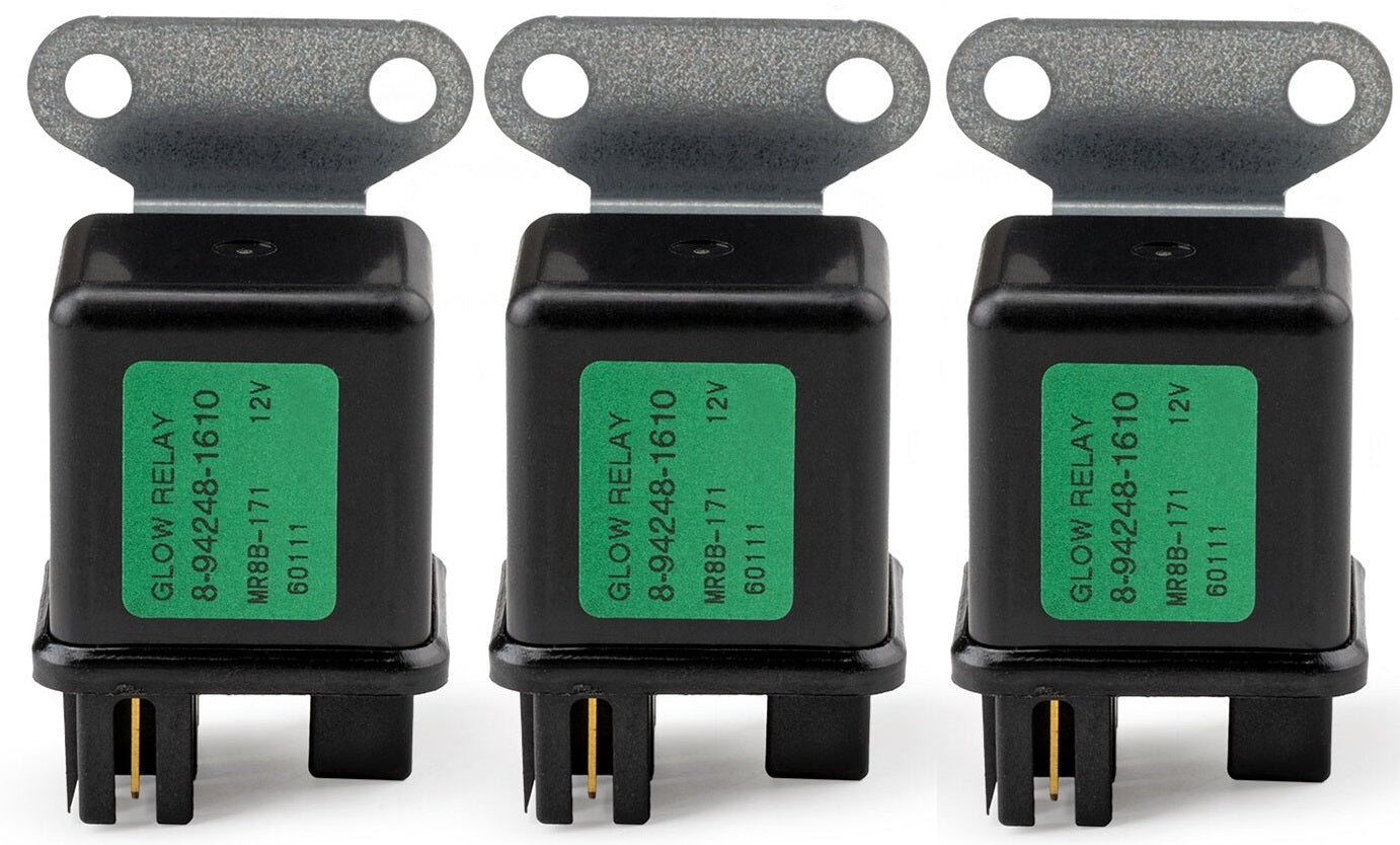 3x Glow Plug Relay 8942481610 MR8B-171 94248161 For Hitachi EG30 EX27U Excavator