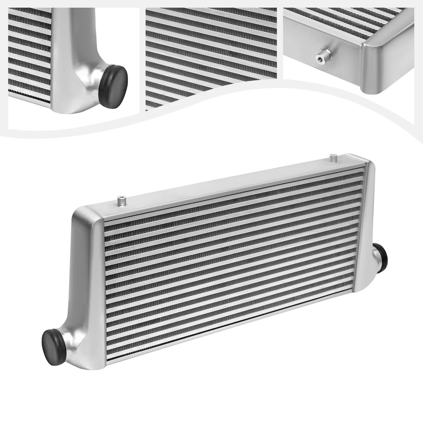 31X12X3 2.5inch I/O Universal Turbo Intercooler For Toyota Acura,BWM,Audi,Honda,Mazda Aluminum Silver Turbo Superchargers