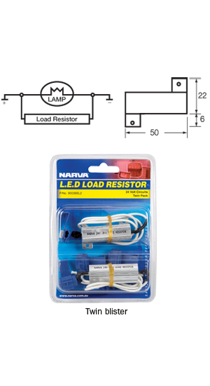 90034BL2 Narva 12 Volt 21 Watt L.E.D Load Resistor