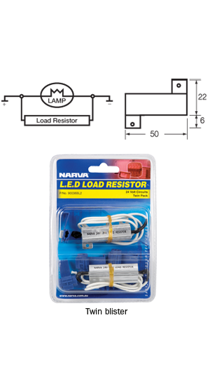 90036BL2 Narva 24 Volt 21 Watt L.E.D Load Resistor