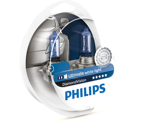 Philips HB4 9006 Diamond Vision 5000K White Light Halogen Bulbs Globes Bulbs