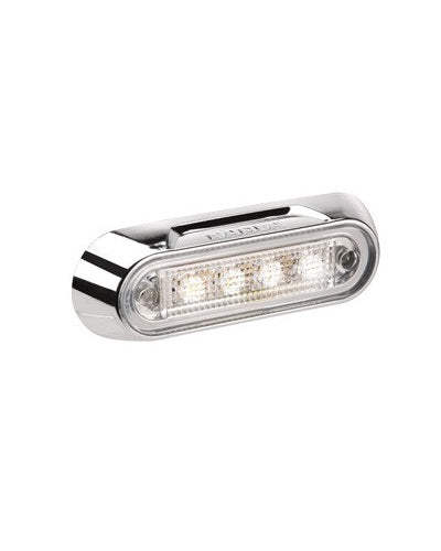 90812C Narva 10-30 Volt L.E.D Front End White Lamp with Chrome Deflector Base an