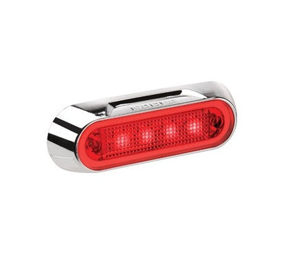 90832C Narva 10-30 Volt L.E.D Rear End Outline Marker Lamp (Red) with Chrome Def