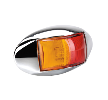 91404CBL Narva 10-33 Volt L.E.D Side Marker Lamp (Red/Amber) with Oval Chrome De