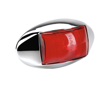 91434C Narva 10-33 Volt L.E.D Rear End Outline Marker Lamp (Red) with Oval Chrom