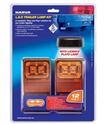 Narva 12V MODEL 35 L.E.D PLUG AND PLAY TRAILER LAMP KIT (RECTANGULAR LAMPS) 93560BL2
