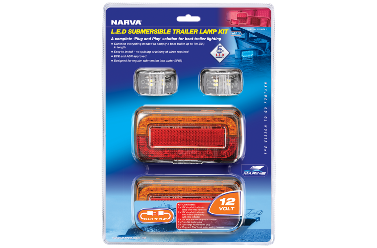 Narva 93750BL2 Model 37 12V L.E.D 'Plug & Play' Submersible Trailer Lamp Kit